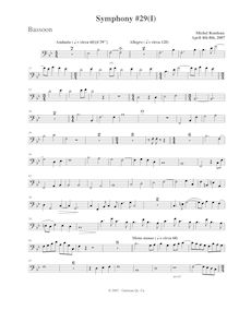 Partition basson, Symphony No.29, B♭ major, Rondeau, Michel