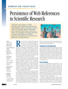 Persistence of web references in scientific research - Computer