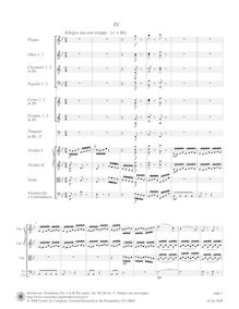 Partition I, Allegro ma non troppo, Symphony No.4, B? major, Beethoven, Ludwig van