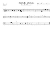 Partition ténor viole de gambe 1, alto clef, Banchetto Musicale