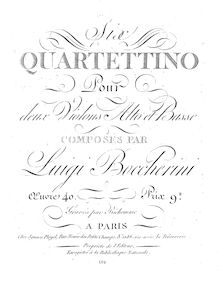 Partition violon 2 (B/W), 6 corde quatuors, G.236-241 (Op.53), Boccherini, Luigi