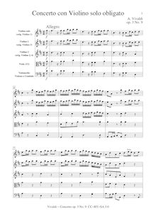 Partition complète (without clavecin), violon Concerto