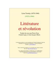Littérature et révolution - Littrature et rvolution