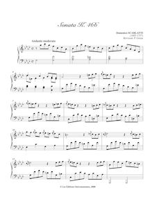 Partition Sonata K.466, 100 clavier sonates, Scarlatti, Domenico
