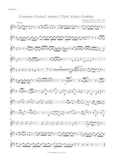Partition violons II, Concerto pour viole de gambe d amore en D major, GWV 314