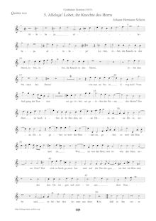 Partition Quinta vox, Cymbalum Sionium, Cymbalum Sionium sive Cantiones Sacrae, 5, 6, 8, 10 & 12 vocum par Johann Hermann Schein
