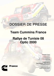 DOSSIER DE PRESSE Team Cummins France Rallye de Tunisie 08 Optic 2000