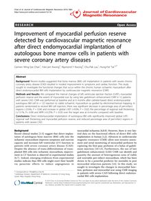 Improvement of myocardial perfusion reserve detected by cardiovascular magnetic resonance after direct endomyocardial implantation of autologous bone marrow cells in patients with severe coronary artery disease
