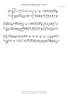 Partition complète, Prelude en A Minor, Op. 3, No. 4, Jacobs, Daniel