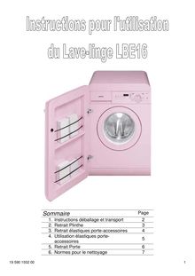 Notice Machine à laver SMEG  LBE16RO