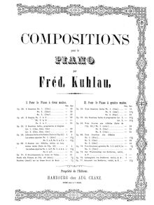 Partition complète, 3 Piano sonates, Kuhlau, Friedrich