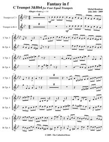 Partition trompettes 3/4 (C, B♭), Fantasy en F minor, F minor, Rondeau, Michel