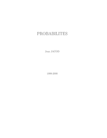 Cours : Probabilités