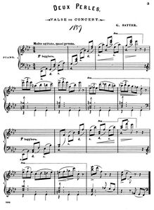 Partition complète, Deux Perles, Valse de Concert, Satter, Gustav