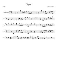 Partition Gigue,  No.1 en C major, C major, Cohen, Roberto Cesar