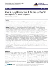 C/EBPβ regulates multiple IL-1β-induced human astrocyte inflammatory genes