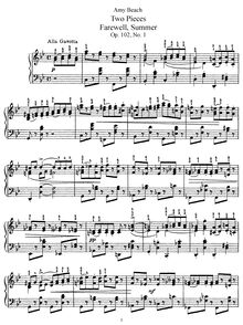 Partition complète, 2 Piano pièces, Op.102, Beach, Amy Marcy