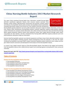 New Research Report:-China Nursing Bottle Market 2013 by qyresearchreports.com