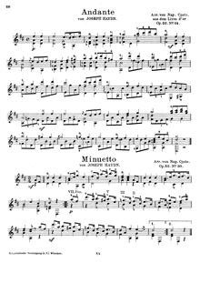 Partition No.14 - Andante (von Joseph Haydn),  de pièces extraits d oevres des grandes maîtres et appliqués à la guitarre