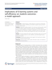 Implications of E-learning systems and self-efficiency on students outcomes: a model approach