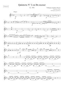 Partition violon II, corde quintette No.2, C minor, Mozart, Wolfgang Amadeus par Wolfgang Amadeus Mozart