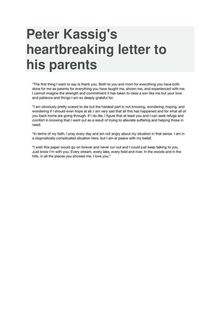 Lettre de l otage exécuté Peter Kassig à ses parents