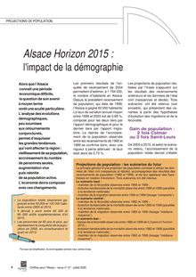 Alsace Horizon 2015 : l impact de la démographie
