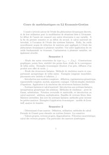 Mathématiques - Cours de mathématiques en L2 Economie-Gestion ...