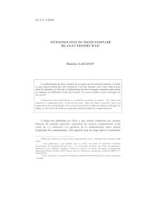 Méthodologie du droit comparé : bilan et prospective - article ; n°1 ; vol.57, pg 29-48