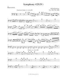 Partition basson, Symphony No.25, A major, Rondeau, Michel par Michel Rondeau