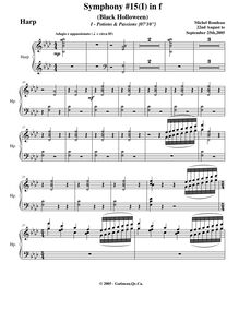 Partition harpe, Symphony No.15  Black Halloween , F minor, Rondeau, Michel par Michel Rondeau