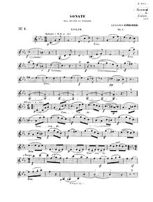 Partition violon, violon Sonata No.1, Op.1, Godard, Benjamin