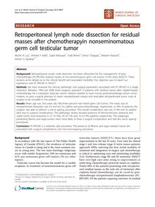 Retroperitoneal lymph node dissection for residual masses after chemotherapy in nonseminomatous germ cell testicular tumor
