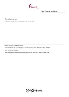 Paul Blanchet - article ; n°48 ; vol.9, pg 456-457