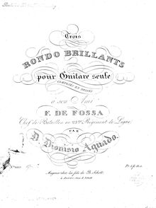 Partition complète, 3 Rondos Brillants, Op.2, Aguado, Dionisio