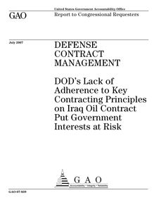 Gao 07 839 defense contract management  dod s lack of adherence to