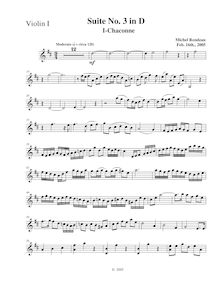 Partition violon 1,  No.3 en D major, D major, Rondeau, Michel