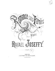Partition complète, Romance sans Paroles, Joseffy, Rafael