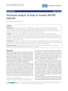 Structural analysis of hubs in human NR-RTK network
