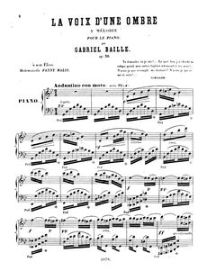 Partition complète, La Voix d une Ombre, 5e mélodie pour le piano