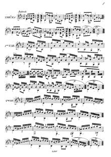 Partition complète, Au Clair de la Lune, chante dans  Le Voitures Versees  Varie, Op.7