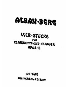 Partition complète, 4 Stücke, Op.5, Berg, Alban