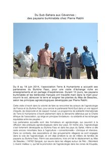 7 formateurs en agroécologie venant du Burkina Faso visitent le Mas de Beaulieu