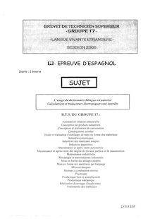 Btsalliage espagnol 2003