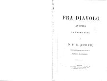 Partition Preliminaries et Overture, Fra Diavolo, ou L hôtellerie de Terracine