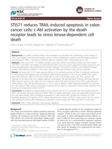STI571 reduces TRAIL-induced apoptosis in colon cancer cells: c-Abl activation by the death receptor leads to stress kinase-dependent cell death