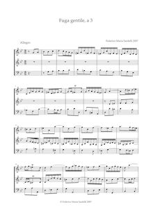 Partition complète, Fuga gentile, a 3, G minor, Sardelli, Federico Maria