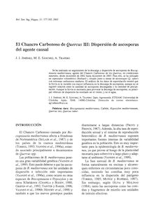 El Chancro Carbonoso de Quercus III: dispersión de ascosporas del agente causal