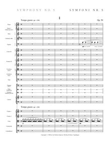 Partition complète, Symphony No. 5, Op. 50, Nielsen, Carl
