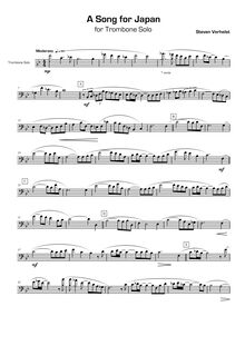 Partition complète (ténor Trombone, basse clef), A Song pour Japan
